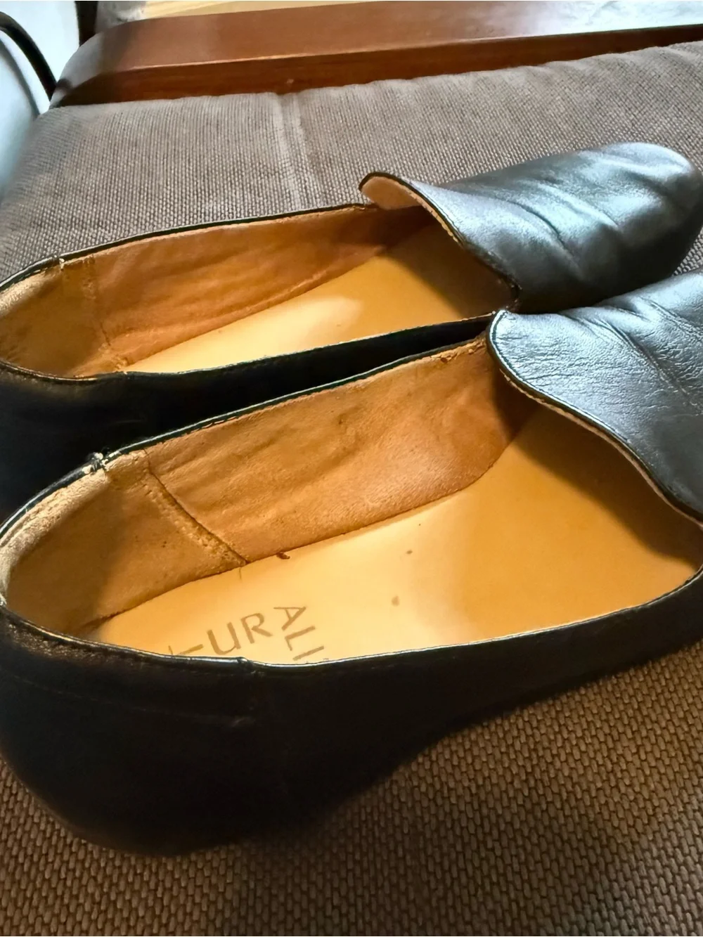 Naturalizer Black Leather Slip-On Loafers - Picture 3 of 4